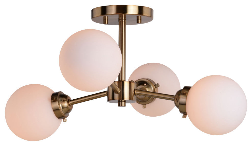 Orbit 20" Semi Flush Ceiling Light Muted Brass
