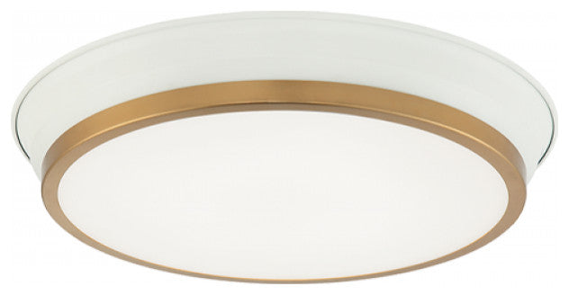 Matteo Lighting M11202WHAG Ceiling Mount, White / Aged Gold Brass Finish