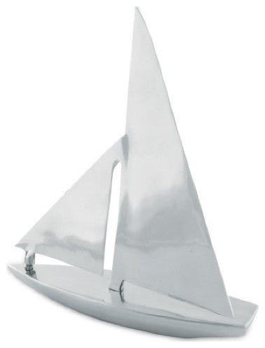 Silver Modern Sail Boat Serving Dish