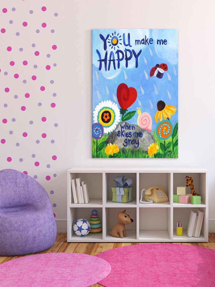 "You Make Me Happy" by Nicola Joyner Print Wrapped Canvas, 12x18