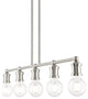 Lansdale 5 Light Brushed Nickel Large Linear Chandelier