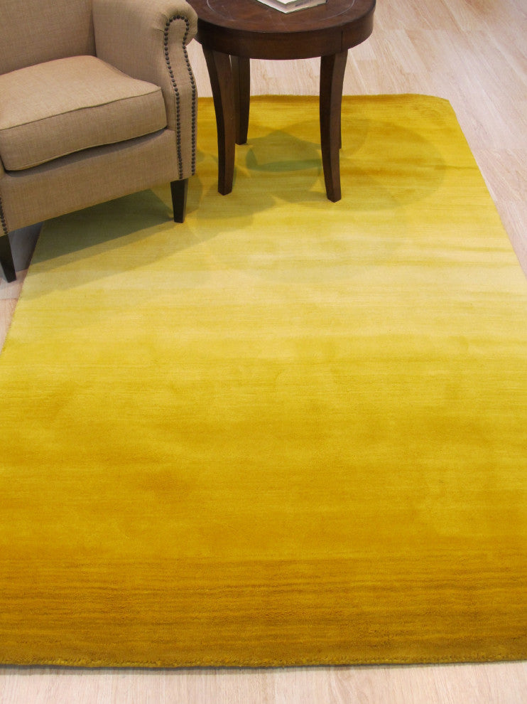 Yellow Contemporary Solid Horizon Area Rug