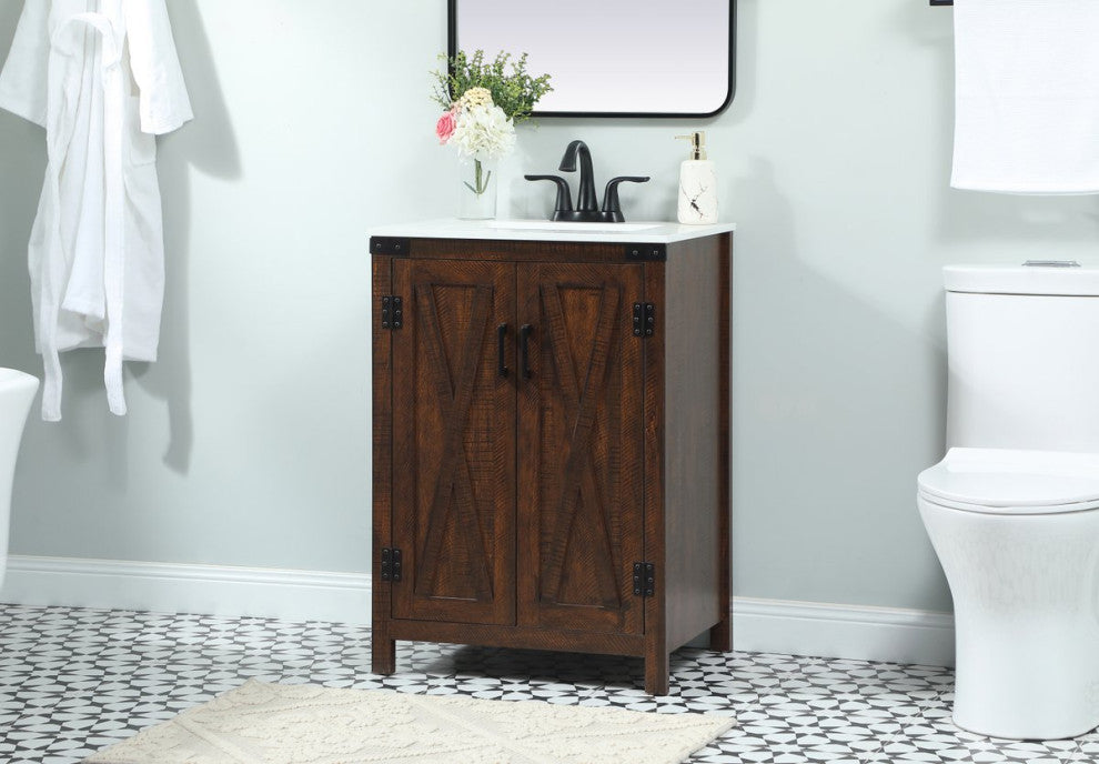 Home Living 19" Farmhouse Expresso-Light Bathroom Vanity