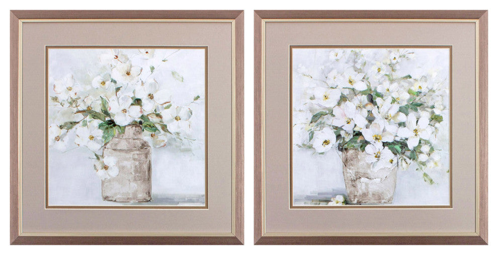 Spring Cottage Blooms, 2-Piece Set, Wall Art