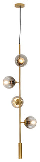 Iglesias | Luxury LED Pendant Light in the Shape of Glass Ball for Dining Room, Gold, Smoky Glass, Warm Light
