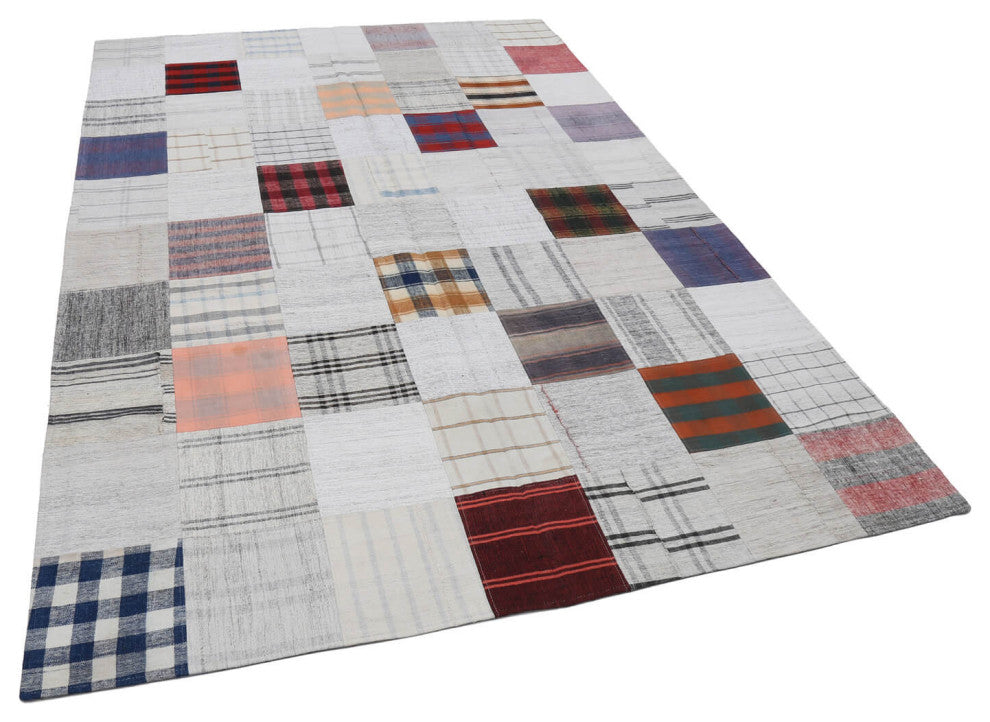 Rug N Carpet - Handmade Turkish 6' 8'' x 9' 10'' Vintage Patchwork Kilim Rug
