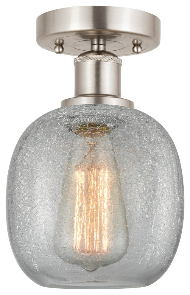 Innovations 616-1F-SN-G105 Belfast 1 Light Semi-Flush Mount Brushed Satin Nickel
