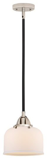 Large Bell Mini Pendant, Black Polished Nickel, Matte White, Matte White