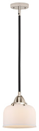 Large Bell Mini Pendant, Black Polished Nickel, Matte White, Matte White