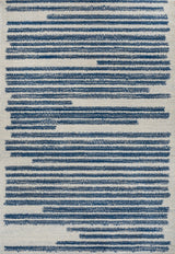 Khalil Modern Berber Stripe Cream/Navy 3 ft. x 5 ft. Area Rug