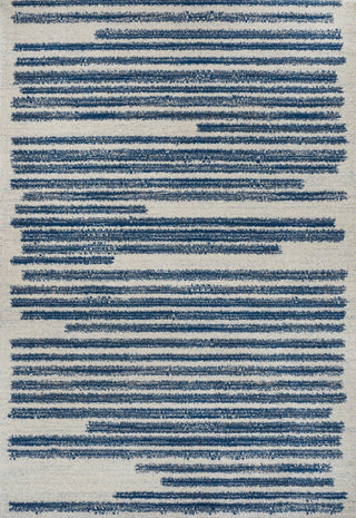 Khalil Modern Berber Stripe Cream/Navy 3 ft. x 5 ft. Area Rug
