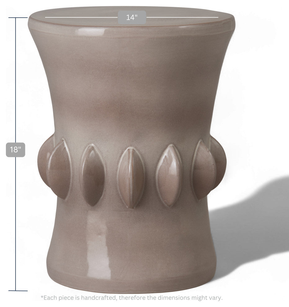 Jewel Stool, Light Gray 14x18