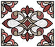 Red Westwood Stained Glass Decal Set of 2