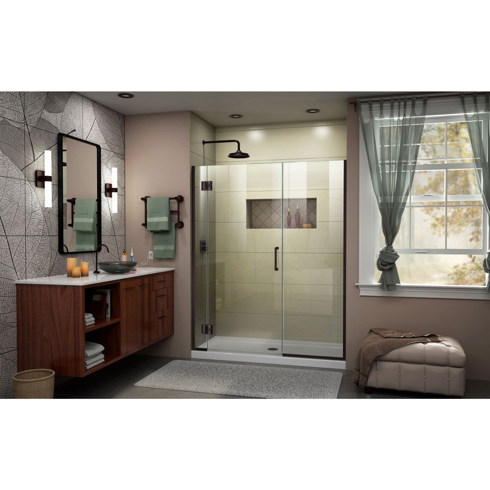DreamLine Unidoor-X 61-61.5" Shower Door, Oil Rubbed Bronze