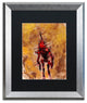 Disconnect Red' Matted Framed Art, Silver Frame, Black Matte, 20x16