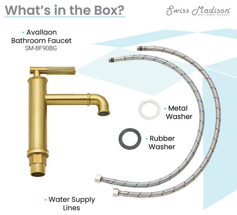Avallon Single Hole, Single-Handle Sleek, Bathroom Faucet, Brushed Gold