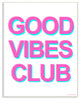 GOOD VIBES Neon Typography Wall Plaque Art, 10x15