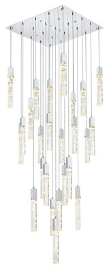 Aurora 25 Light Chandelier in Chrome And Clear