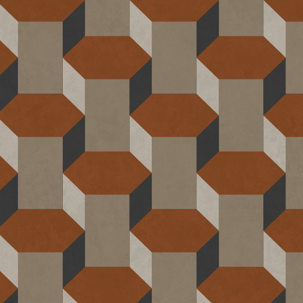 Sublime Vintage Geometrics Wallpaper, Brown