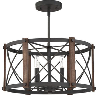 Baron 6-Light Semi-Flush Mount, Marcado Black