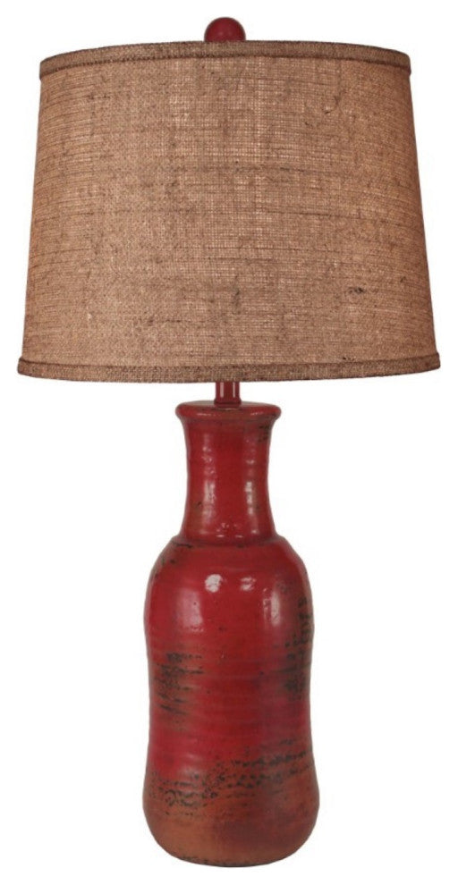 Firebrick Faux Clay Jug Table Lamp