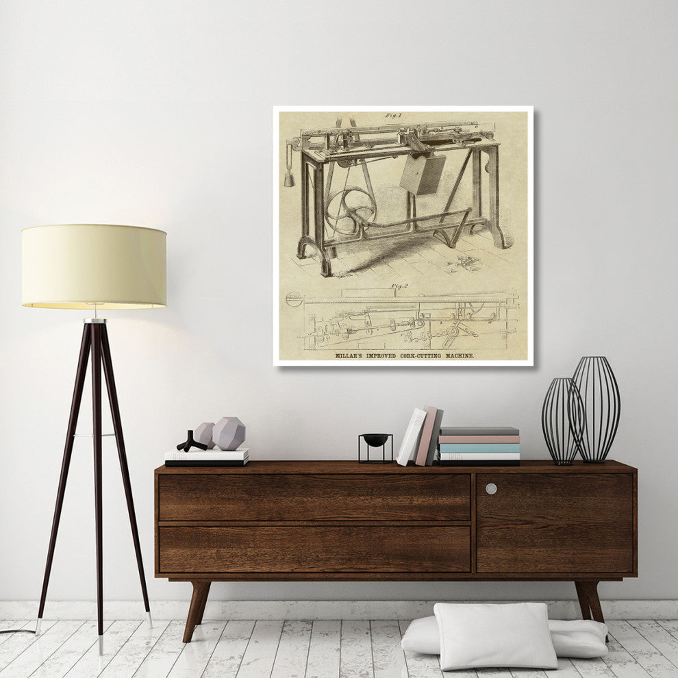"Millar's Improved Cork Cutting Machine" Print by Inventions, 46"x46"