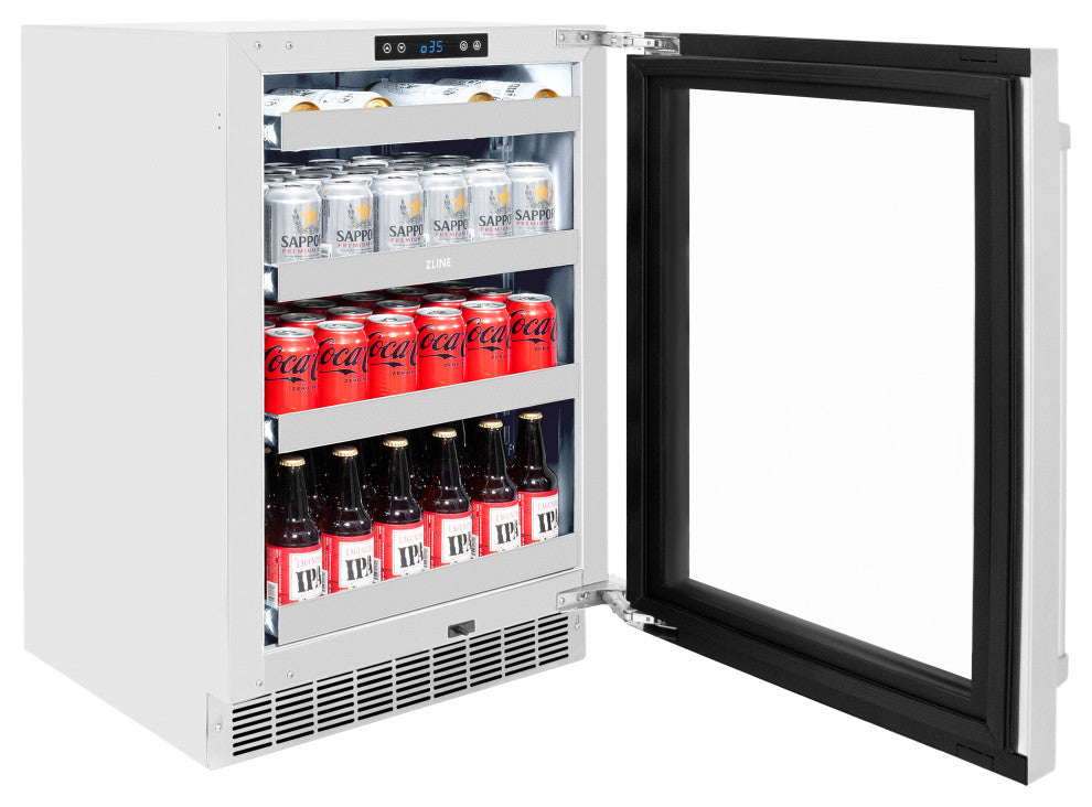 ZLINE 24" Beverage Center With Stainless-Steel Glass Door
