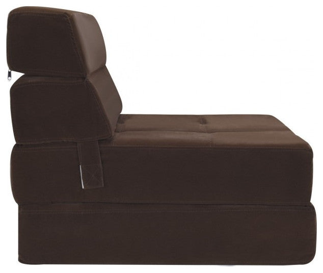 Tri-fold Folding Chair Convertible Sleeper Bed Chair
