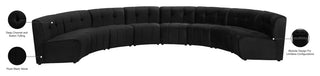 Limitless Velvet Upholstered 8-Piece Modular Sectional, Black