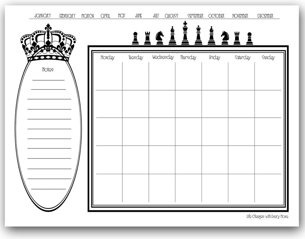 Ready2HangArt Regal Dry Erase Monthly Calendar on ArtPlexi, 30"x40"