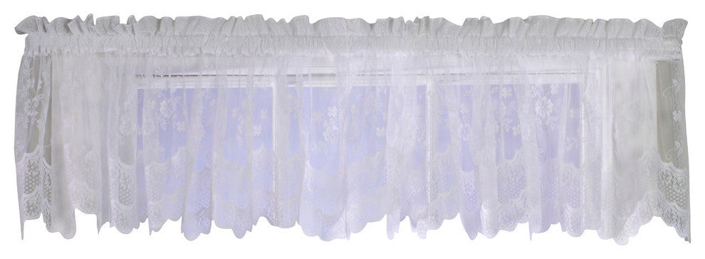 Mona Lisa Rod Pocket Valance Flat 56 x 15 in White