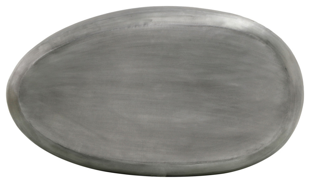 Capsule Aluminum Coffee Table, Silver, 54" W x 28" D x 14.5" H