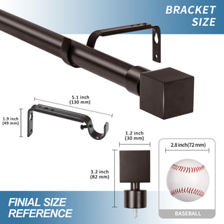 1" Wright Adjustable Curtain Rod, Bronze, 48"-84"