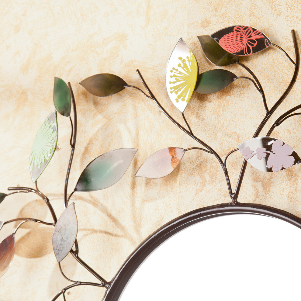 Denning Decorative Metallic Leaf Wall Mirror