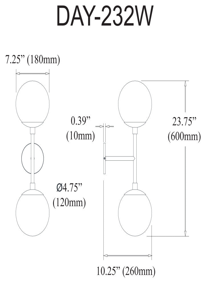 24" Dayana Transitional Modern Wall Sconce, Polished Chrome
