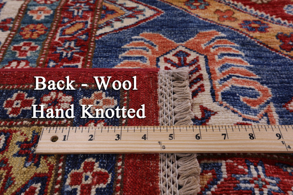 8' 2" X 10' 10" Super Kazak Hand Knotted Wool Rug Q9516