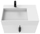 CastelloUSA Amazon 30" Left Wall Mounted Bathroom Vanity Set, White, White Top, Black Handles