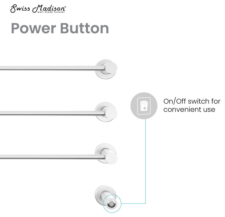 Claire 3-Bar Electric Towel Warmer, Chrome