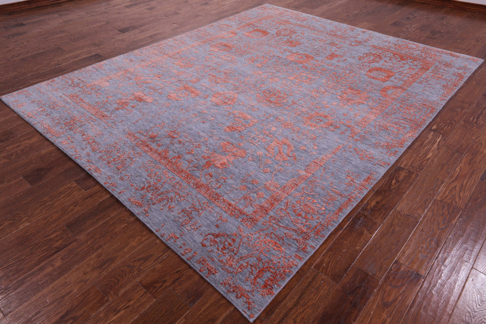 8' 0" X 10' 1" Wool & Silk Persian Hand Knotted Rug - Q15758