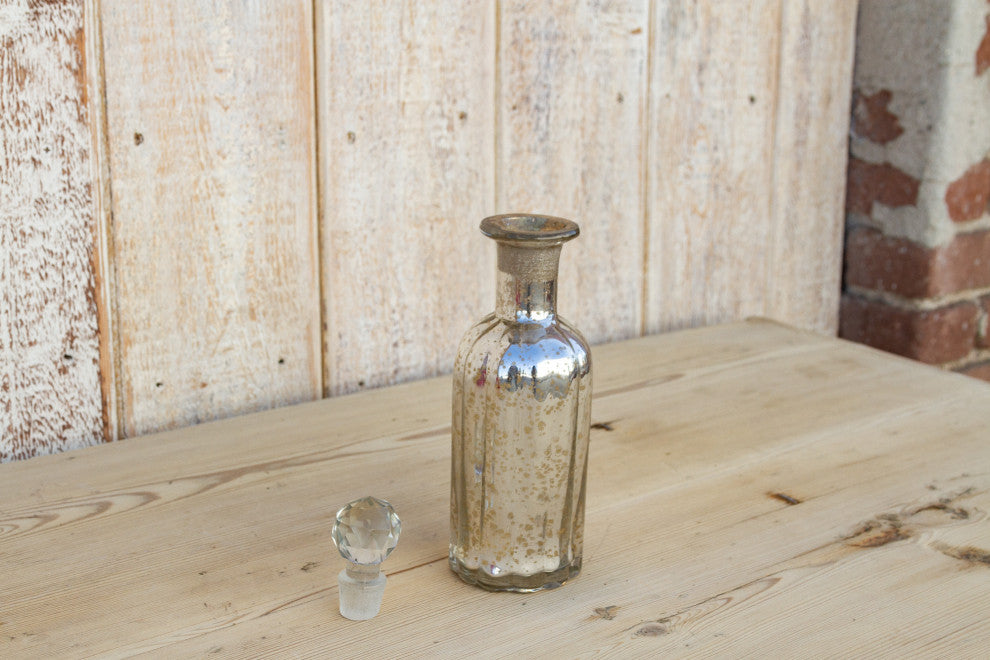 Apothecary Style Silvered Glass Bottle