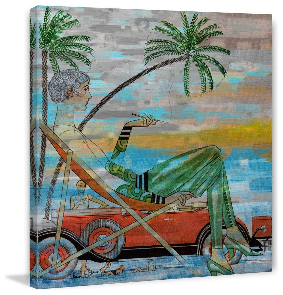 "Lounging" Print on Canvas, 32"x32"