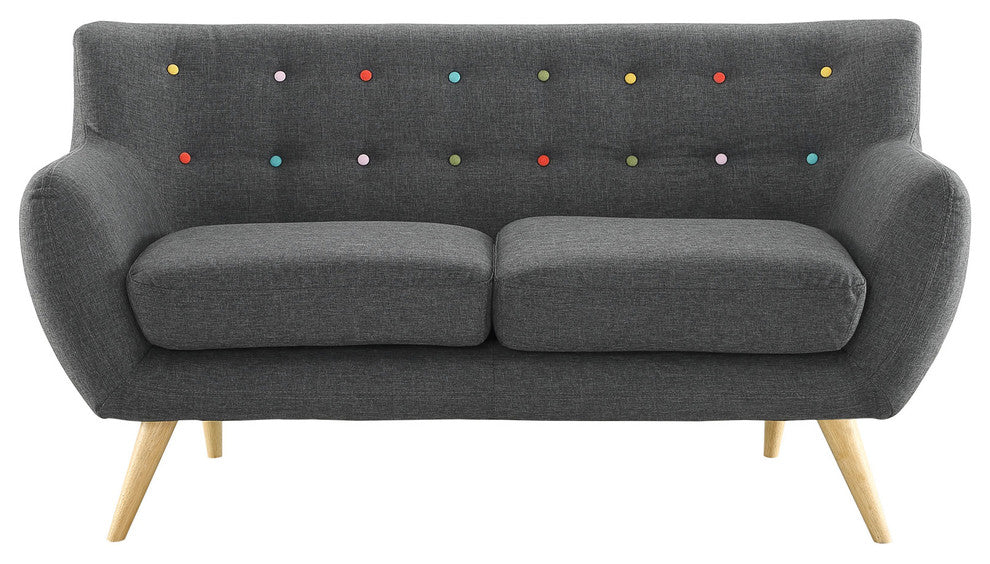 Modern Gray Remark Upholstered Loveseat