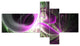 Light Purple Designs on Black, Abstract Wall Art Canvas, 60"x32", 5 panels