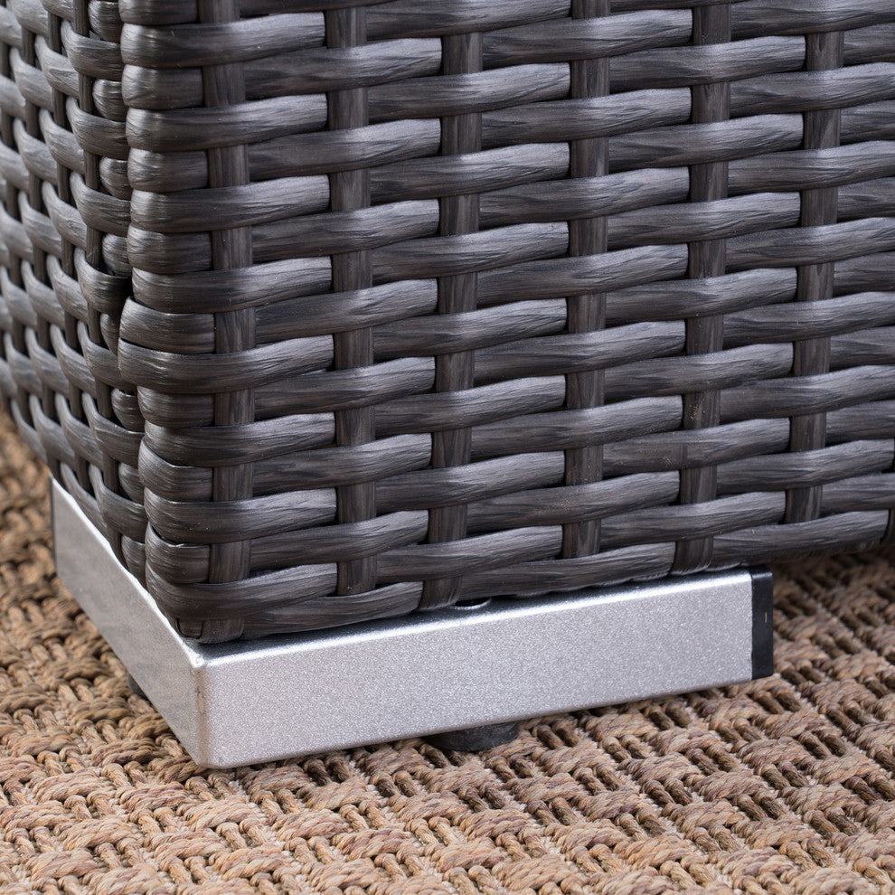 Tom Rosa 8 Seater Wicker Sectional Sofa Set With Cushions, Gray/Silver