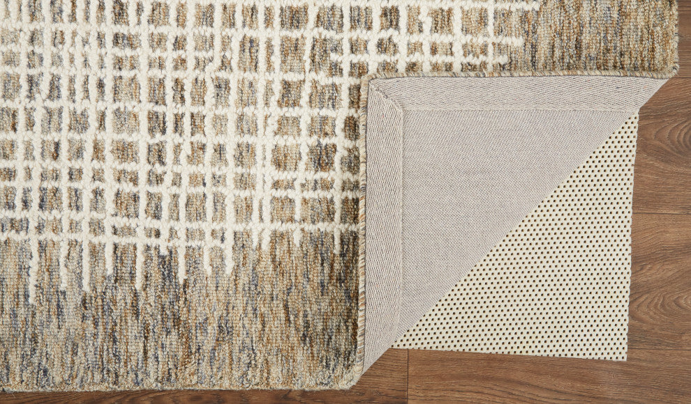 Weave & Wander Carrick Architectural Rug, Charcoal/Brown, 2'x3'