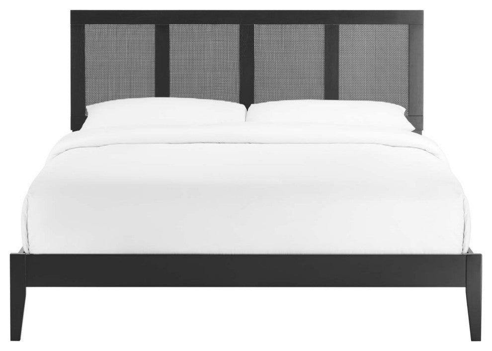 Sirocco Rattan and Wood King Platform Bed, Black