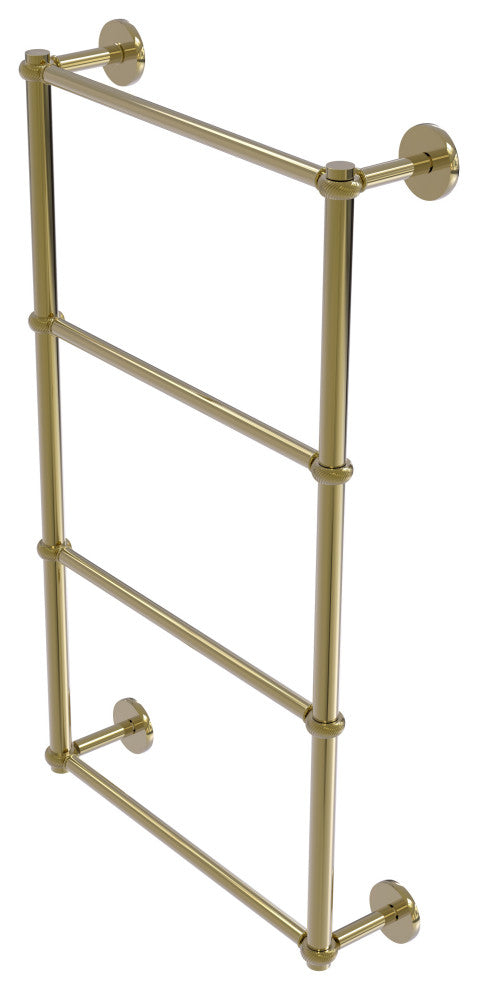 Prestige Skyline 4 Tier 24" Ladder Towel Bar, Twisted Detail, Unlacquered Brass