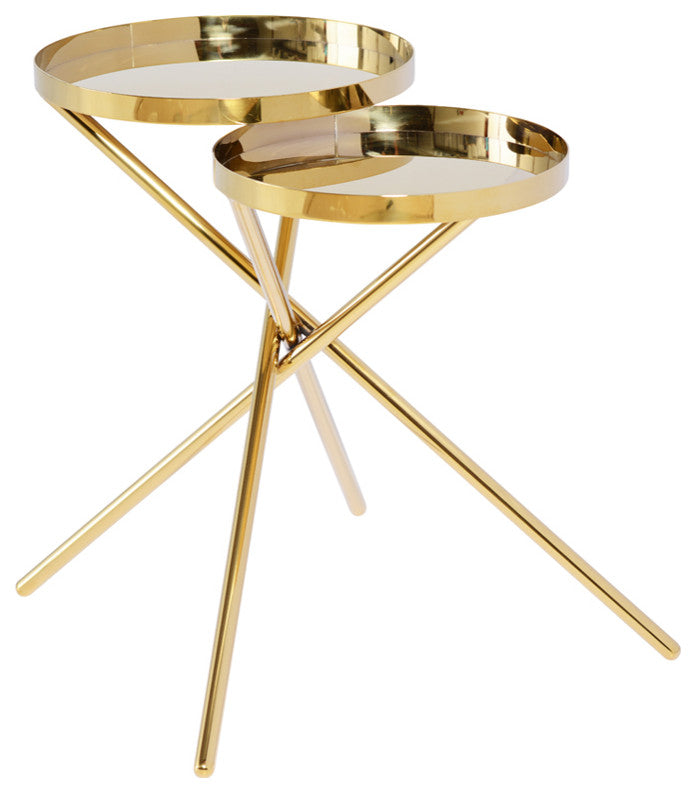 Olivia Side Table in Polished Gold Stainless Steel