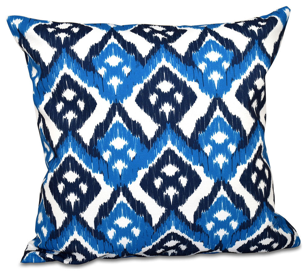 Hipster, Geometric Print Pillow, Blue, 20"x20"