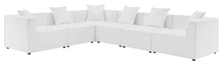 Saybrook Outdoor Patio Upholstered 6-Piece Sectional Sofa White